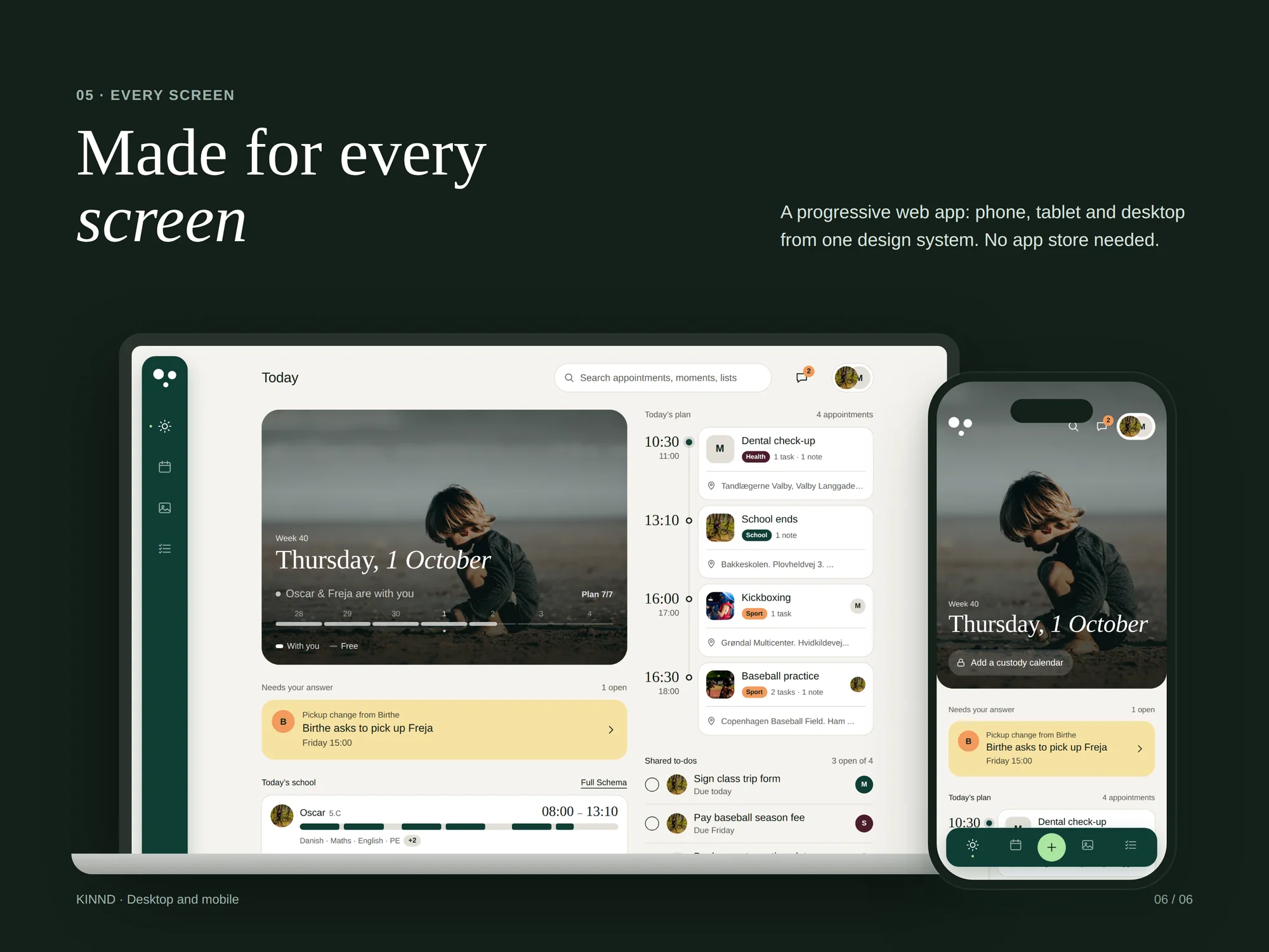 KINND on desktop and mobile