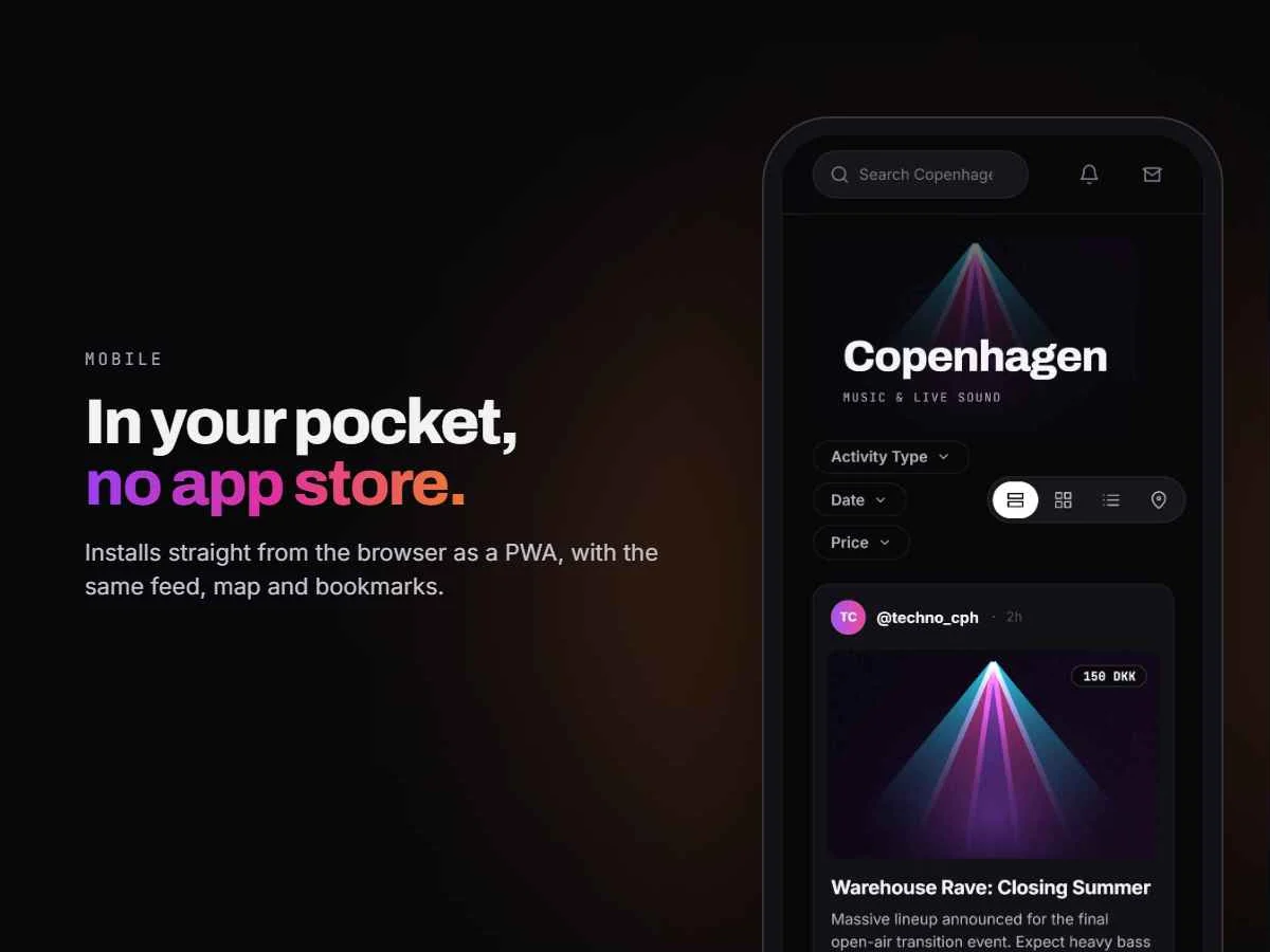 This Happens – mobile web app, no app store